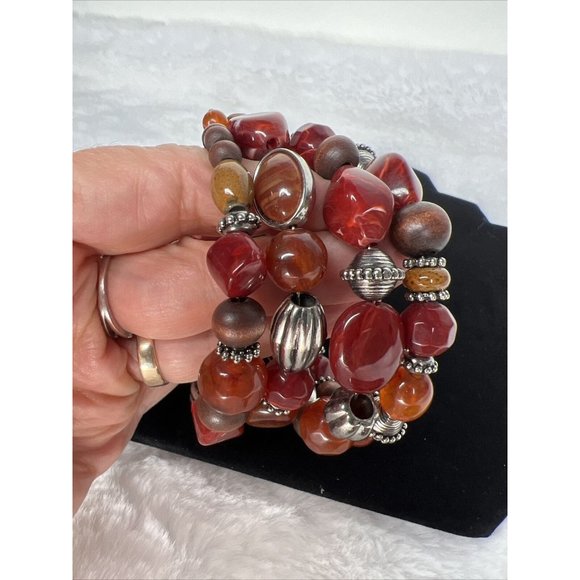 Women Bracelets Bangle and Wrap Costume Fashion Jewelry Beaded Stretchy Round - Picture 9 of 16